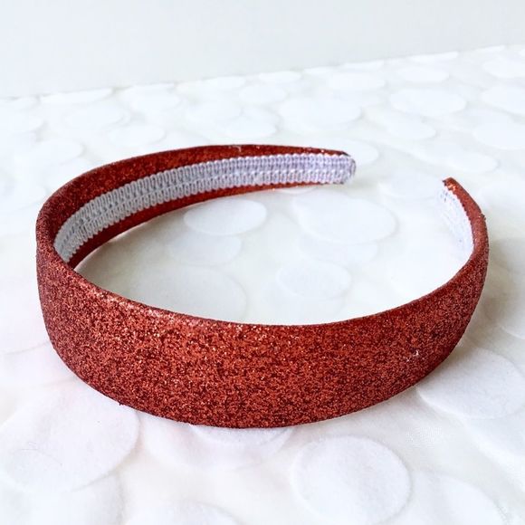 Shimmery Red Glitter Sparkly Ladies Wide Headband - Picture 3 of 6